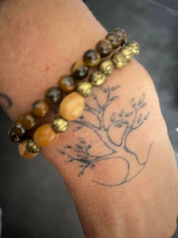 Bracelet perles brunes