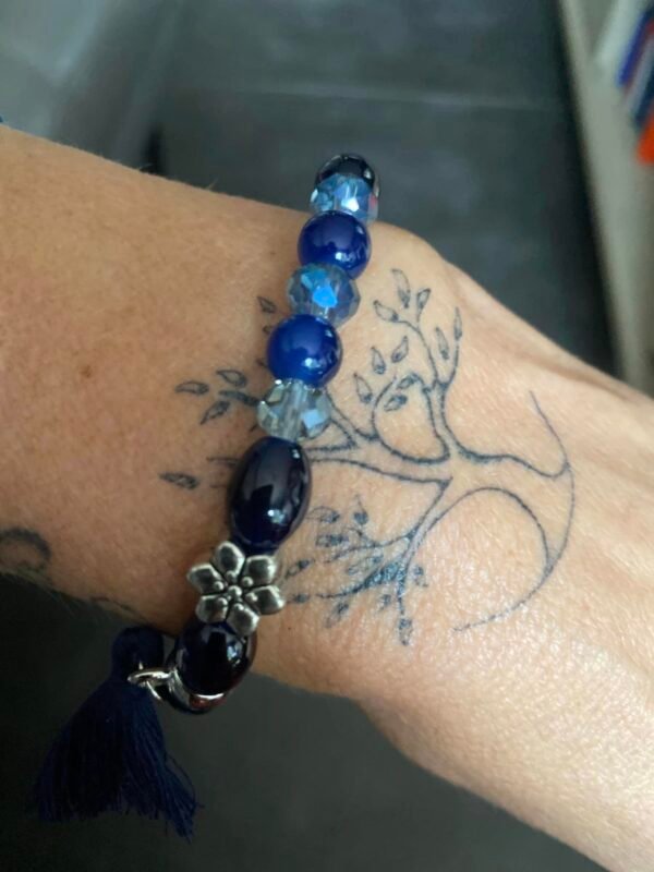 Bracelet perles bleues