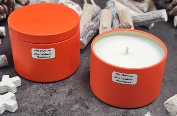 Bougies pot métal orange