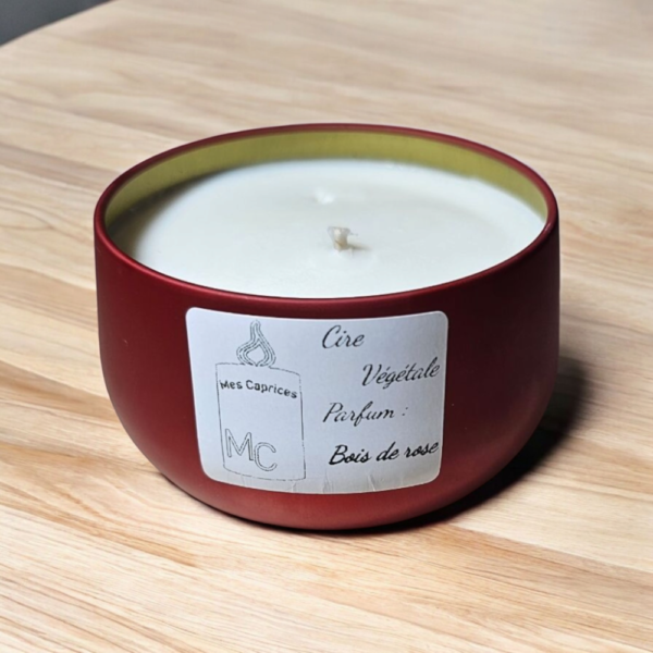 Bougies pot métal bois de rose
