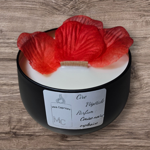 Bougies pot métal cerise noire explosive
