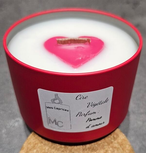 Bougies pot métal pomme d'amour